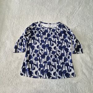 Belle by Kim Gravel Blue and White Blouse
